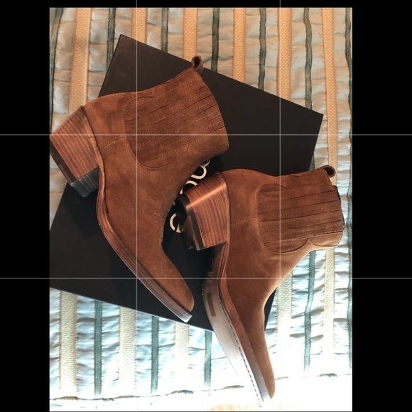 Maje Suede Western Cowboy Women’s Flats Boots - Picture 8 of 16